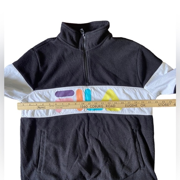 Fila Black Fleece Colorblock 1/4 Zip Pullover Sweatshirt - Picture 3 of 10